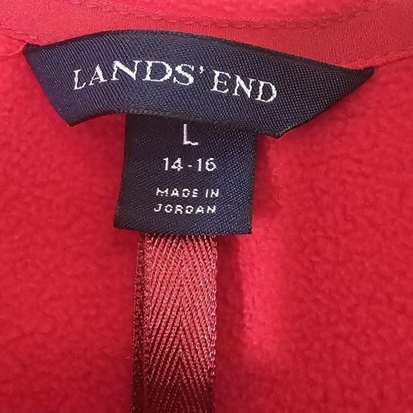 Lands End Polartec Fleece Jacket Womens Large 14/16 Winter Cozy‎ Warm Ski Red - Picture 2 of 10